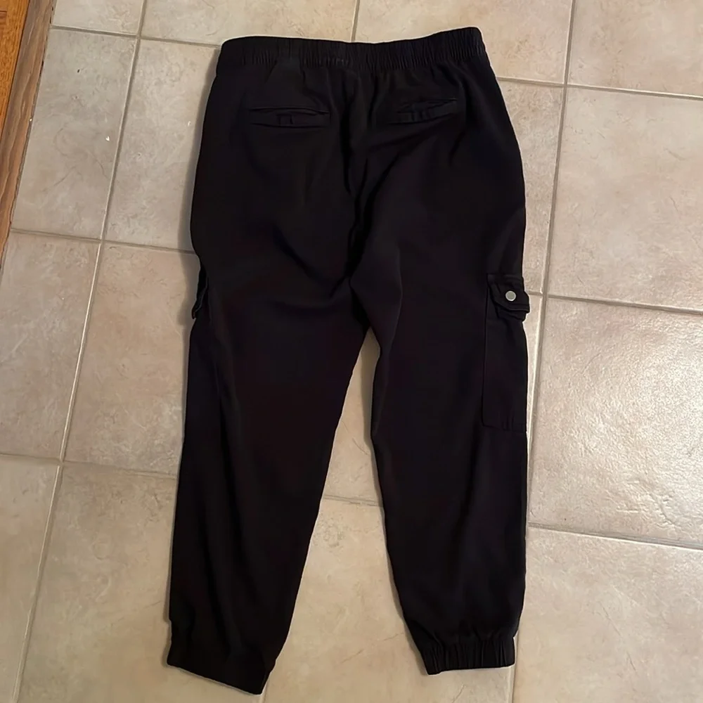 Banana Republic Women S Rayon Spandex Ankle Cargo Pocket Jogger Black Pants